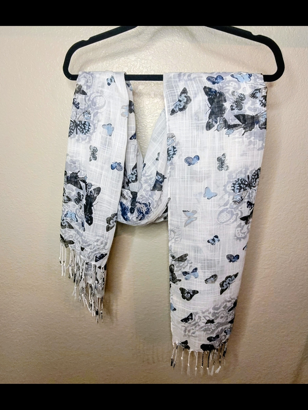 Cost Plus World Market White Lightweight Sheer Scarf